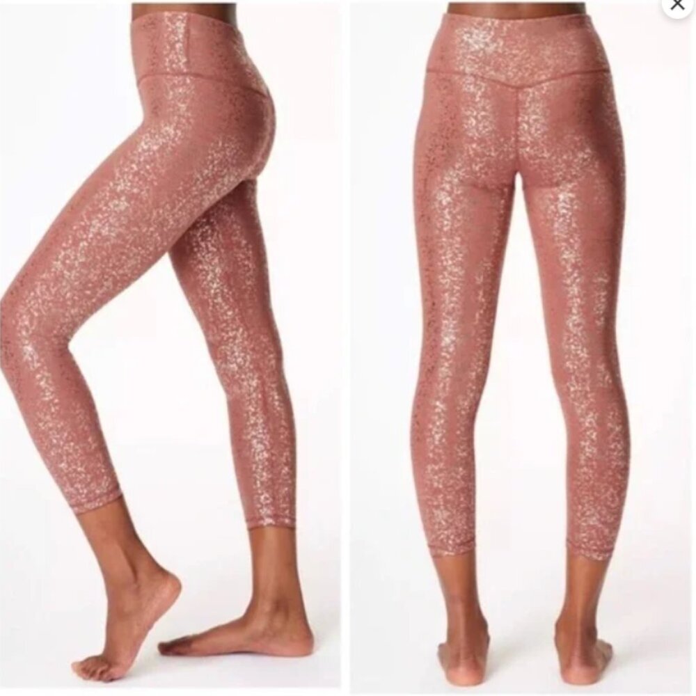 NWT Sweaty Betty Disco Metallic Leggings with 7/8 Length Size XL - Picture 2 of 12